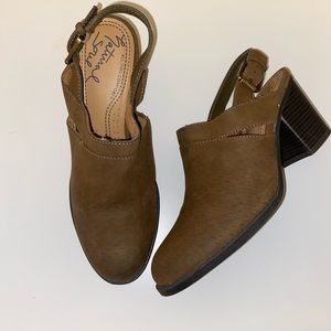 NATURAL SOUL | Suede Leather Open Back Mule Clog